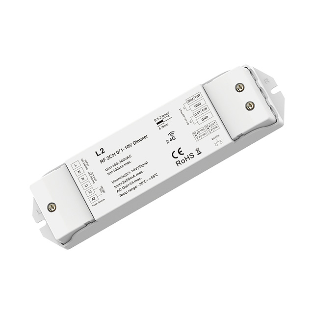 L2 RF to 2 Channel 0/1-10V Push Dimmable AC LED Dimmer L2 RF to 2 Channel 0/1-10V Push Dimmable AC LED Dimmer